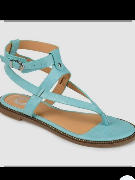 JOURNEE TURQUOISE NEW IN BOX T-POST SANDAL SZ 7 - Picture 3 of 12